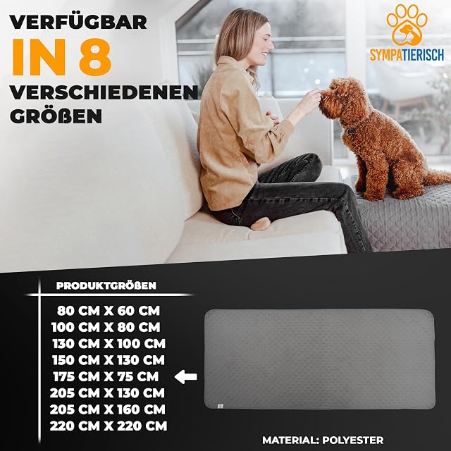 Foto 7 de 7 de SympaTierisch Manta impermeable para perros, resistente como protección para el sofá