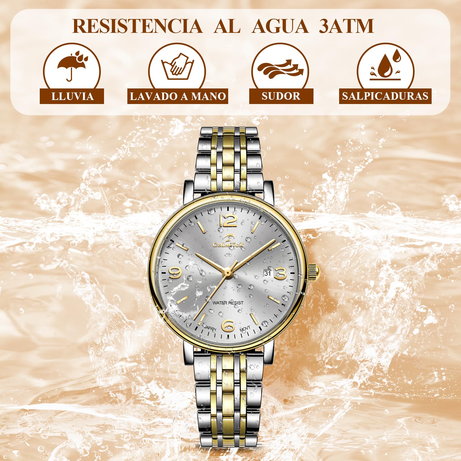 AVTREK Relojes para Mujer con Correa de Acero Inoxidable,indicador de Fecha