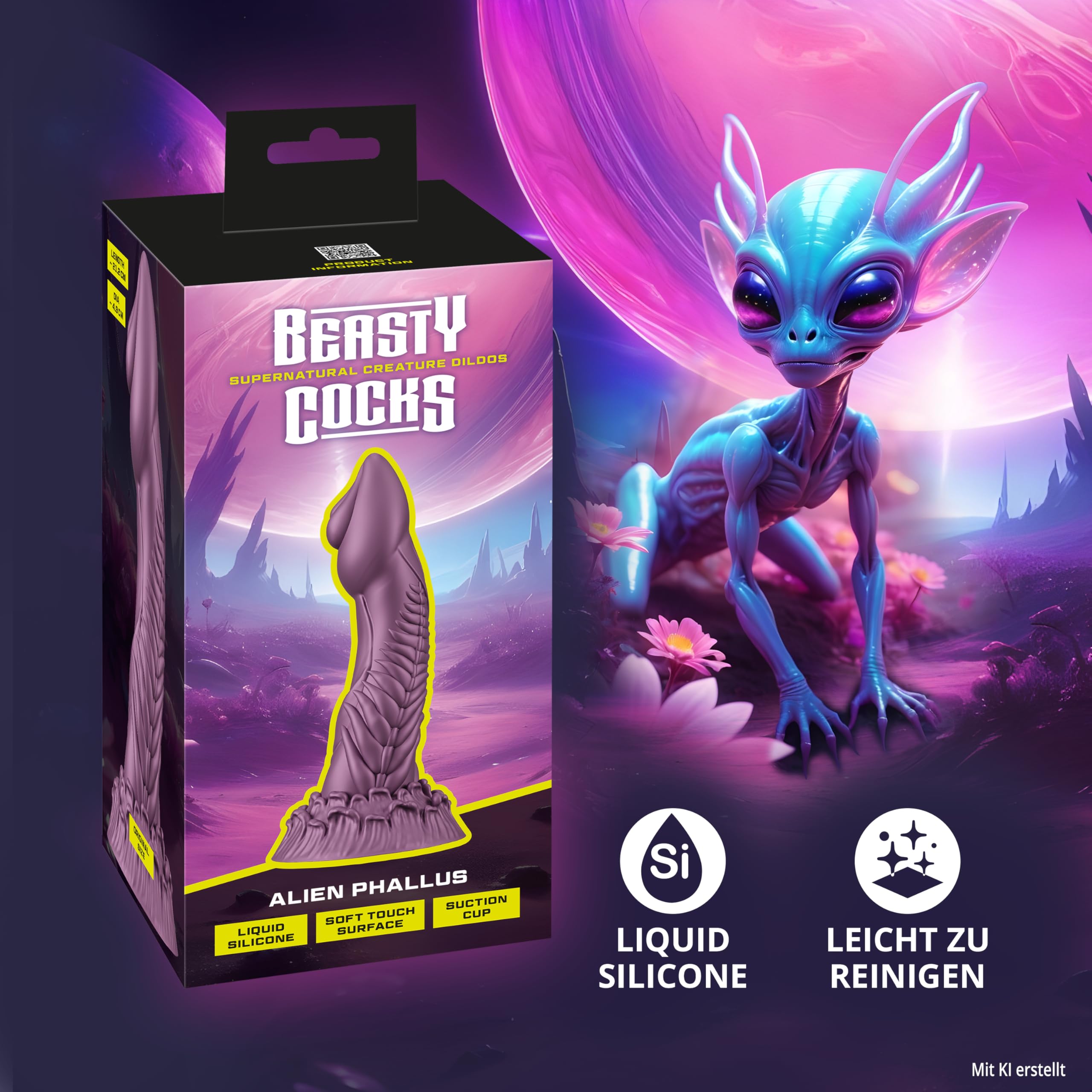 Beasty Cocks Alien Phallus Godemichets Violet 21,2 cm