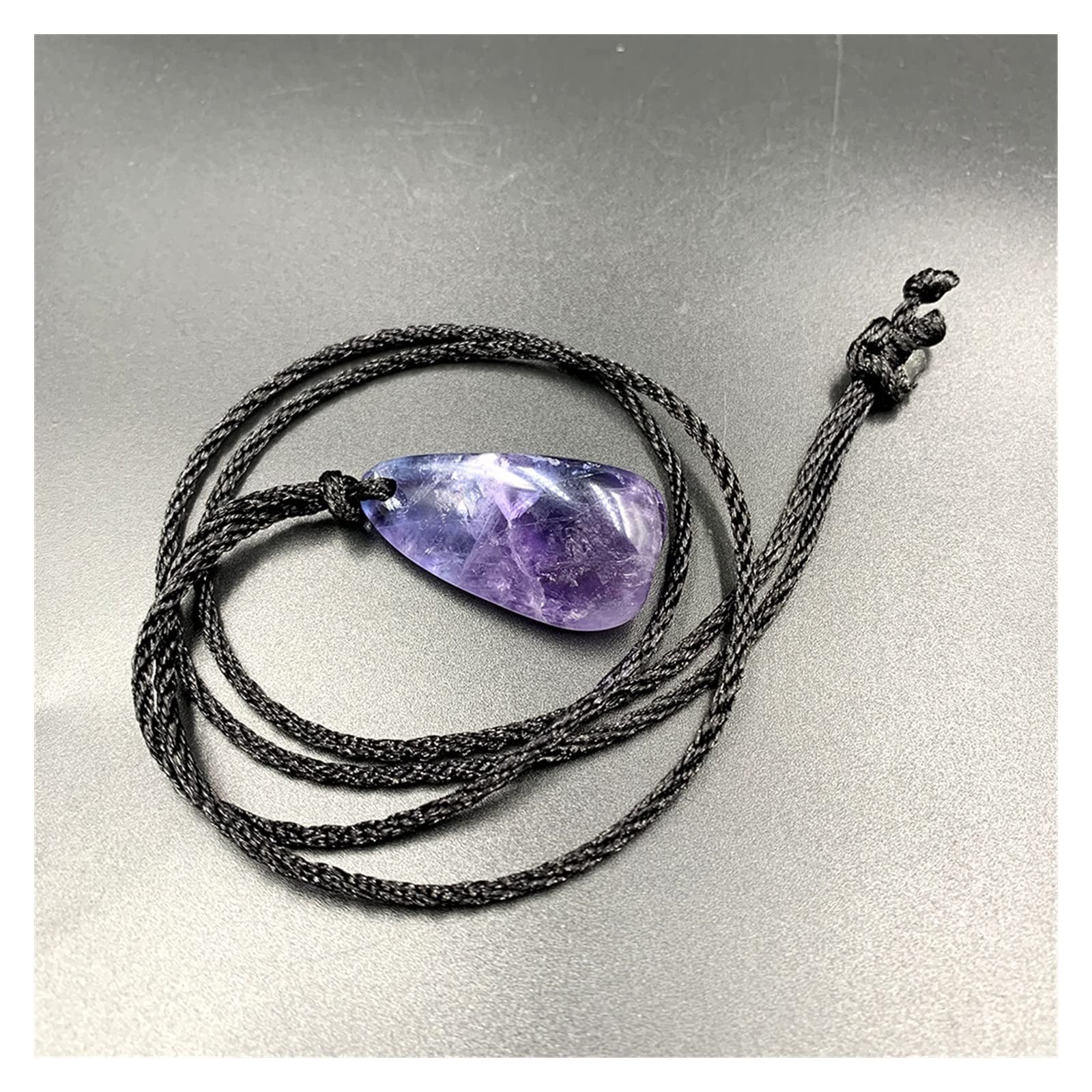 Colgante de Cristal de Cuarzo de fluorita púrpura Natural, Collar de Piedras Preciosas de Grava áspera de púrpura, decoración Inicio Colecciones