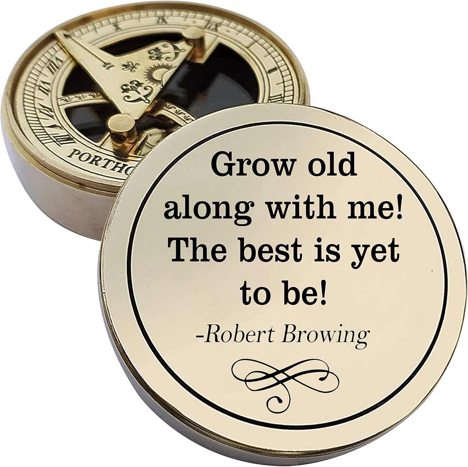 Love You Forever Engraved Sundial Compass – Personalized Wooden Box Gift for Mom | Inspirational Birthday & Mother’s Day Keepsake from Son or Daughter