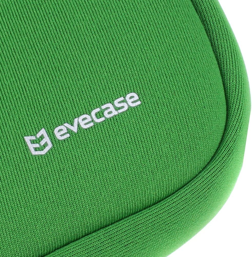 11.6-12.2 inch Tablet Sleeve, Evecase 11.6~12.2 inch Tablet/Notebook/Chromebook/Ultrabook Sleeve, Ultra-Portable Neoprene Zipper Carrying Case Bag with Accessory Pocket - Green/Blue Trim