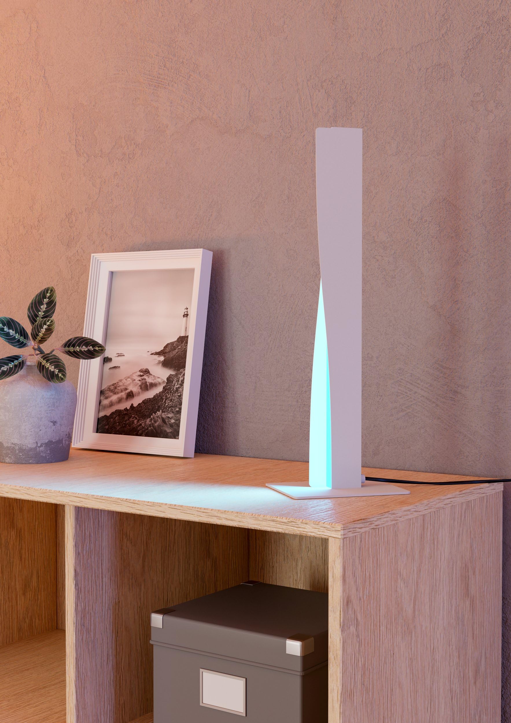 EGLO connect.z Smart-Home LED Tischlampe Bolognano-Z, Tischleuchte dimmbar | ZigBee, Matter, App und Sprachsteuerung Alexa, warmweiß-kaltweiß, RGB, H 48 cm