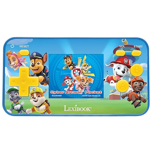 Lexibook Paw Patrol Chase, Cyber Arcade Pocket Portable Gaming Console, 150 Games, LCD, Battery Operated, Red / Blue, JL1895PA