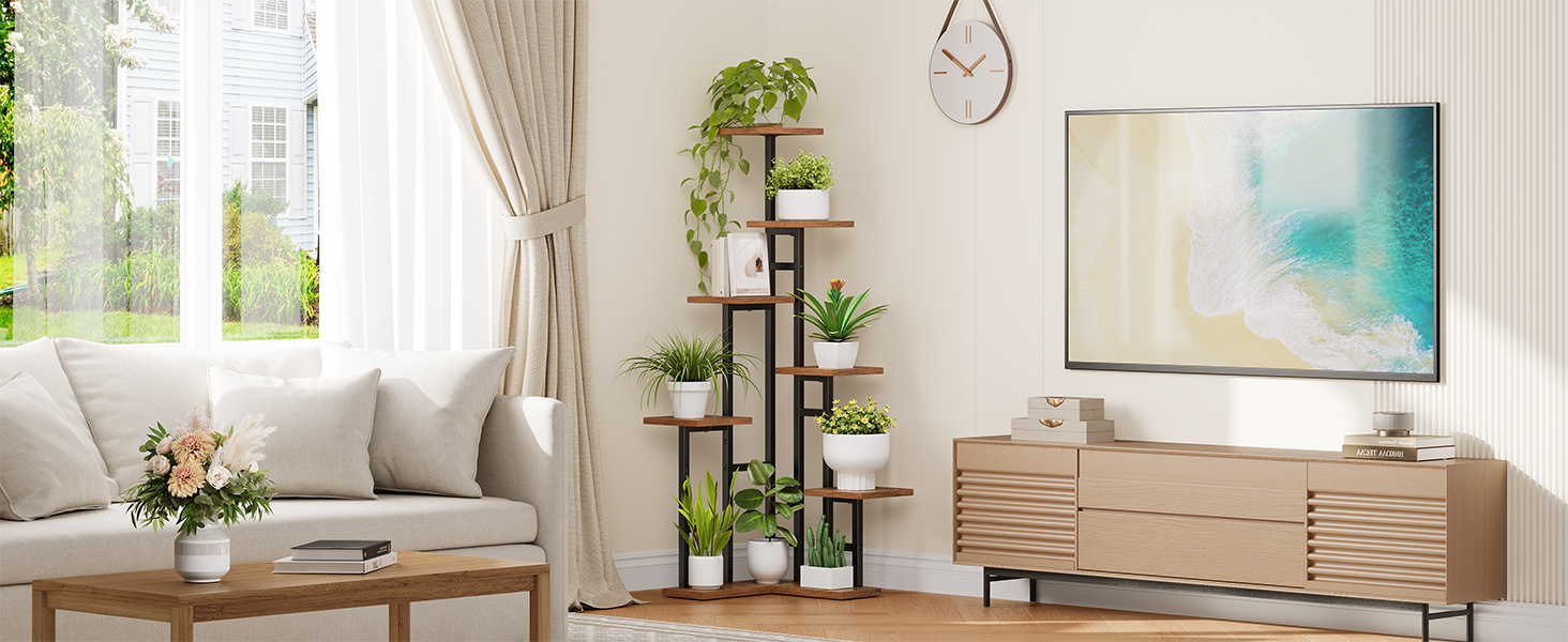 Amazon.com: HOOBRO Corner Plant Stand Indoor, 7-Tier Plant Shelf
