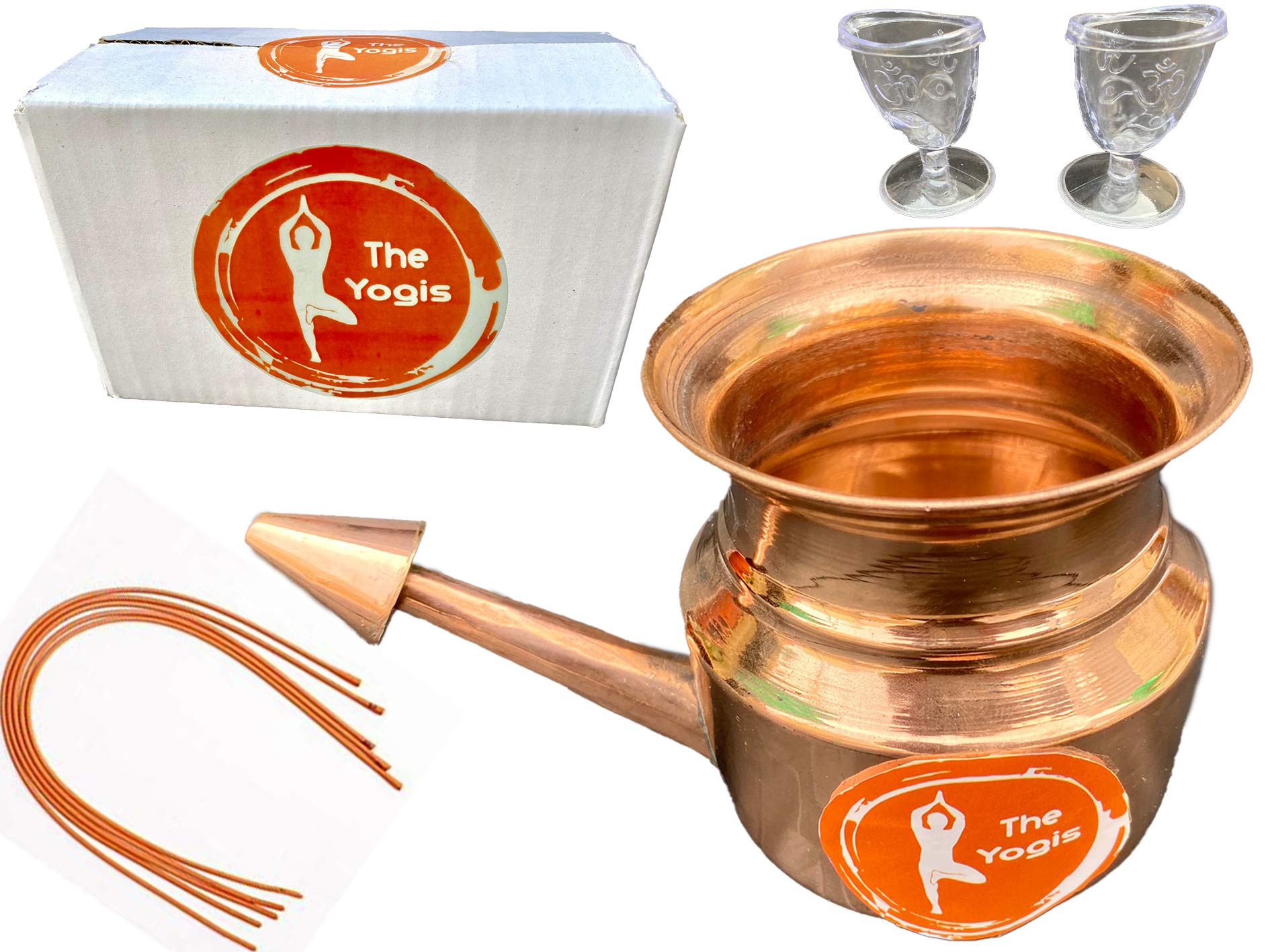 The Yogis Copper Jal Neti Pot For Sinus, Nose Irrigation and Cleaning With 1 Rubber Neti,1 Eye Wash Cup (Size - 500ml) Weight 120 grams (B08TBMK5QC) Amazon Price History, Amazon Price Tracker