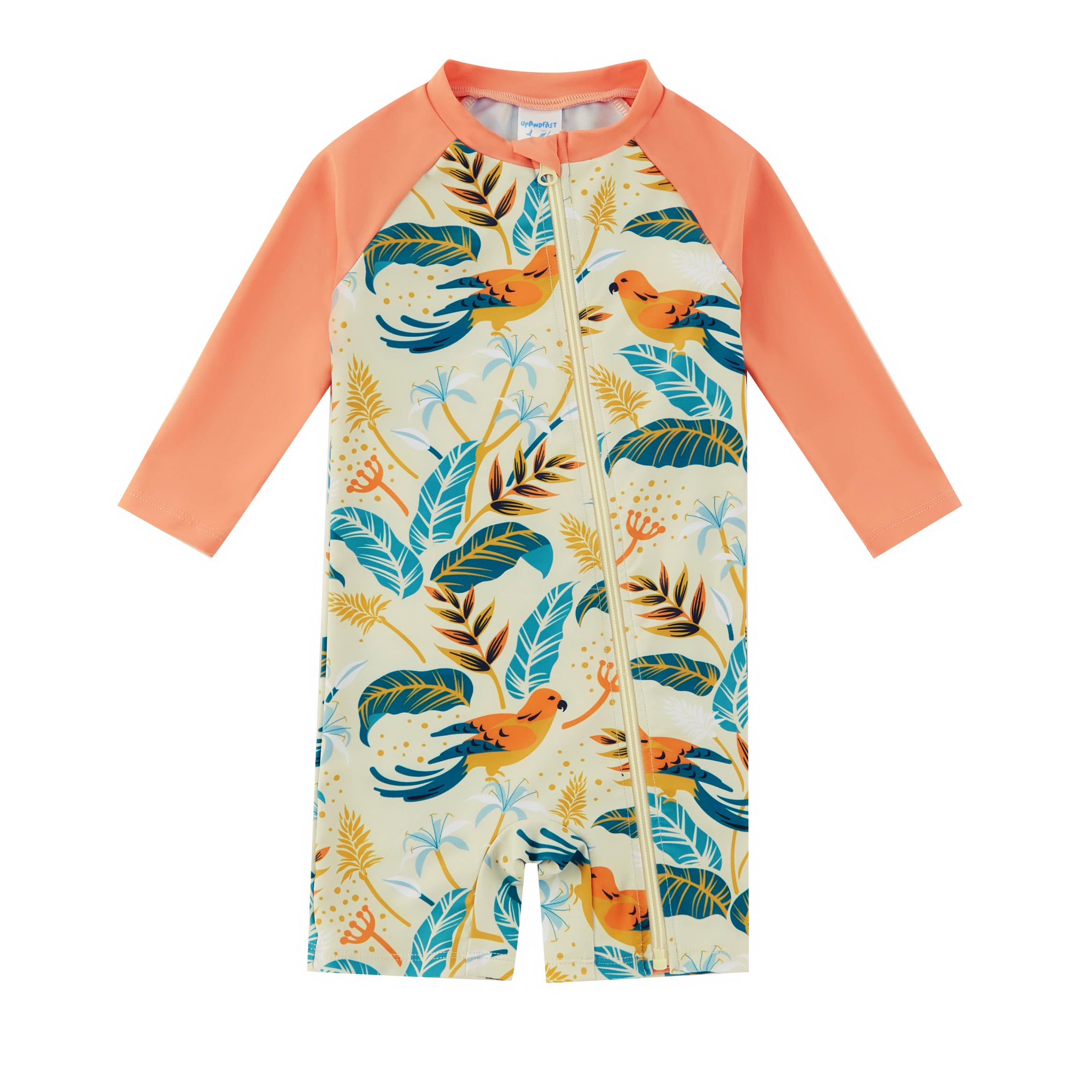 upandfast Bañadores de Una Pieza para Niño Bebé Traje de Baño con Manga Larga Bañador Protección UV UPF 50+ y Cierre Cremallera