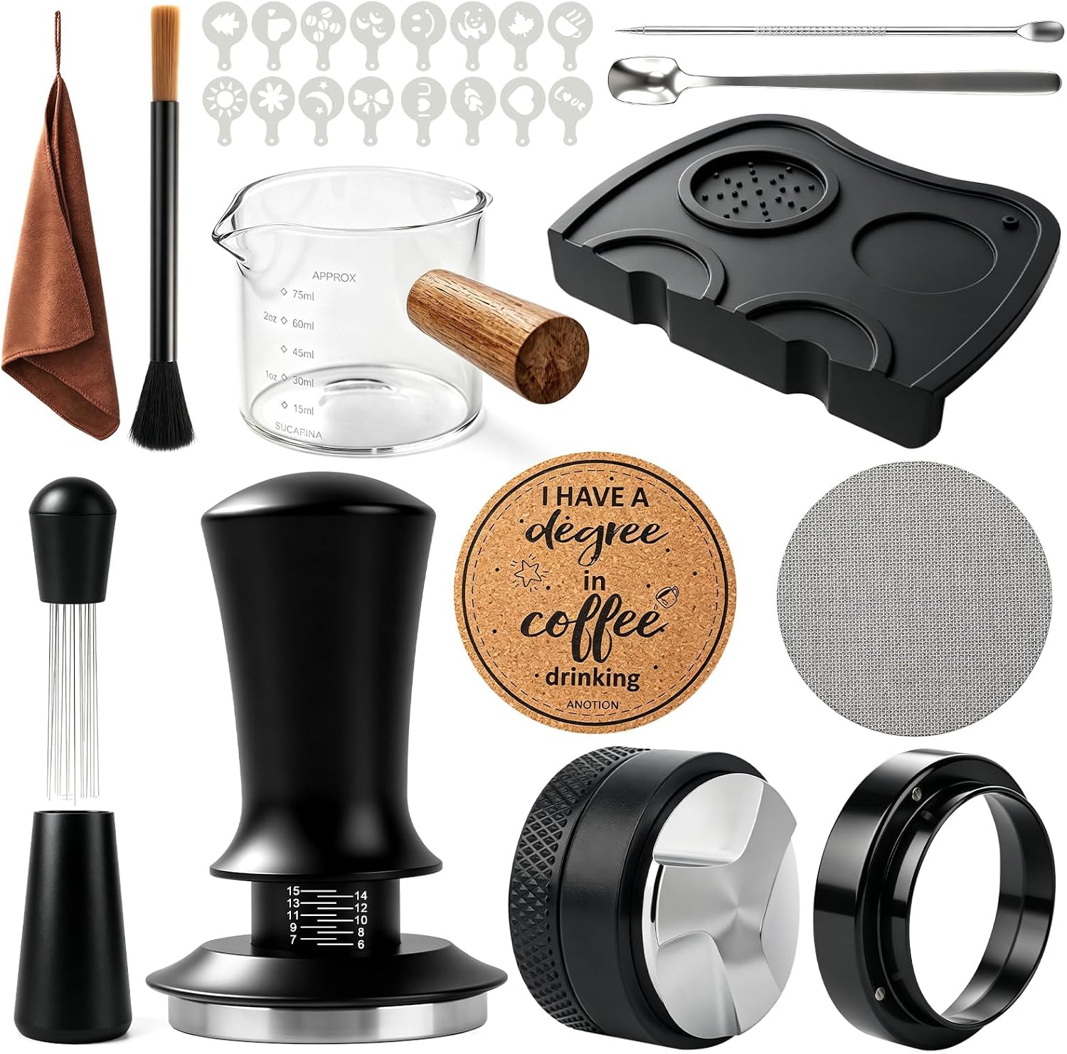Espresso Accessories Kit, 51mm Coffee Tamper, 28PCS