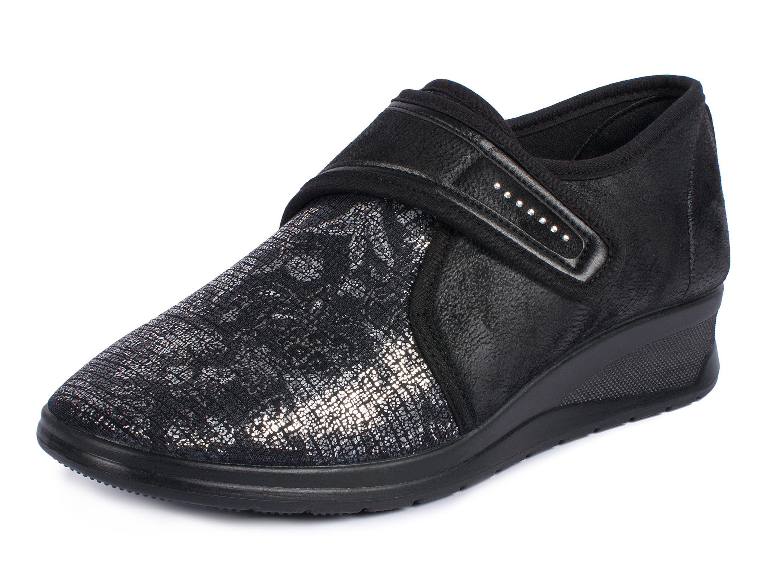 Aerosoft Calzado elástico de Velcro para Mujer, sin presión, para pies sensibles, Apto para Hallux Valgus y Material Interior: Dermatest Muy Bueno