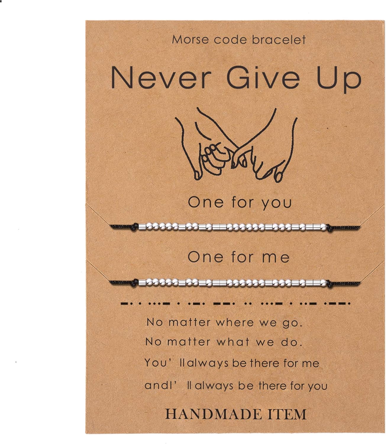 SANNYRA Morse Code Bracelet, Best Friend Matching Gifts for 2 Couples, My Person Bestie Sister I Love You Secret Message Friendship Handmade Adjustable Jewelry for Women