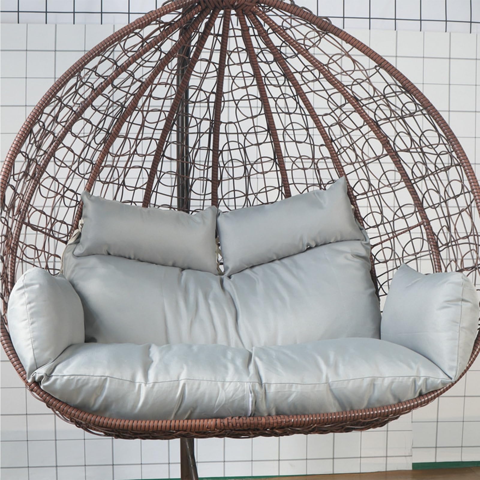 Swing Hanging Chair Cuscino Egg Chair Cuscino Impermeabile Cesto Hanging Chair Egg Chair per Giardino Swing Amaca Sun Chair Patio Mobilia Esterna/Indoor,3