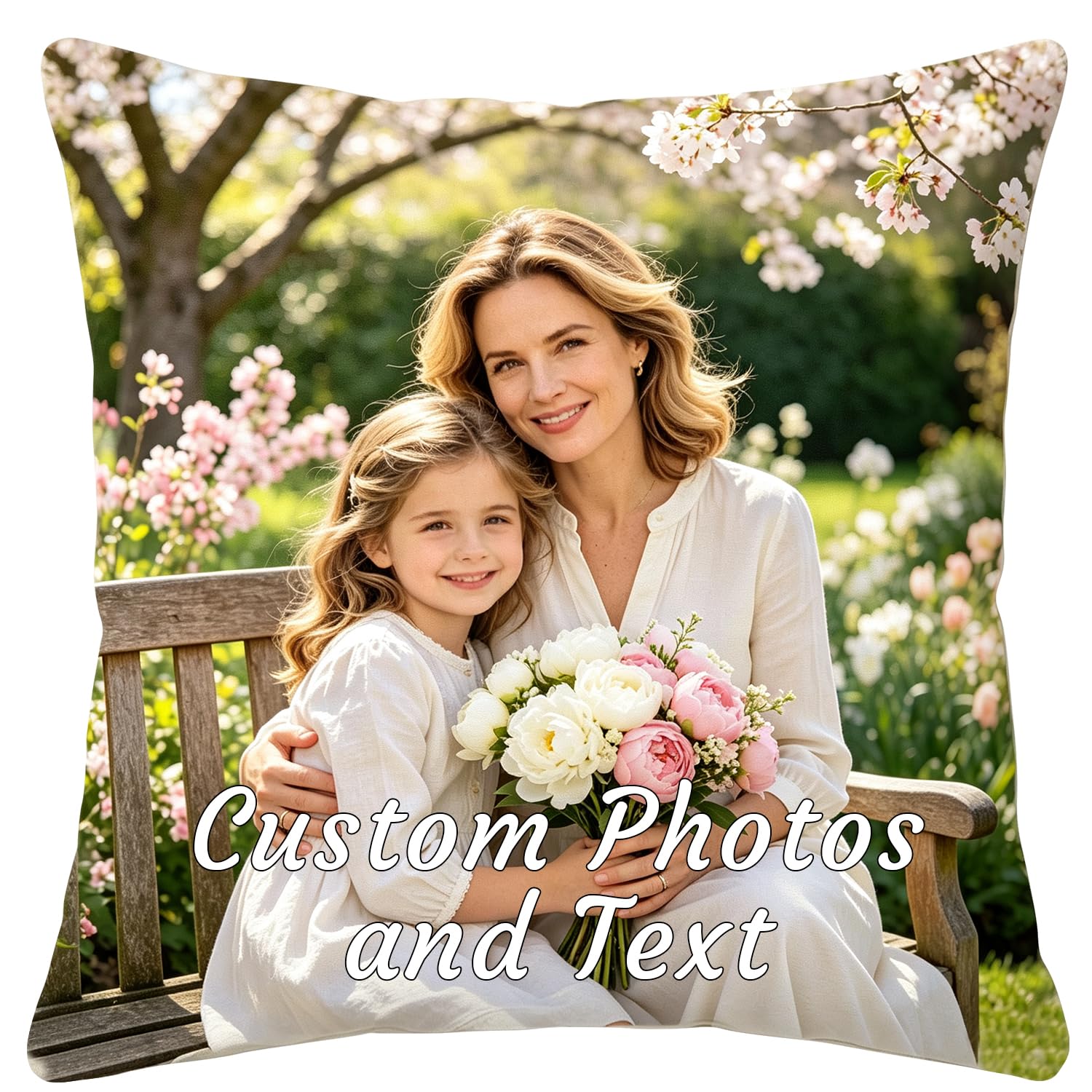 Personalised Cushion with Photo, Double Sided Custom Photo pillow Cover