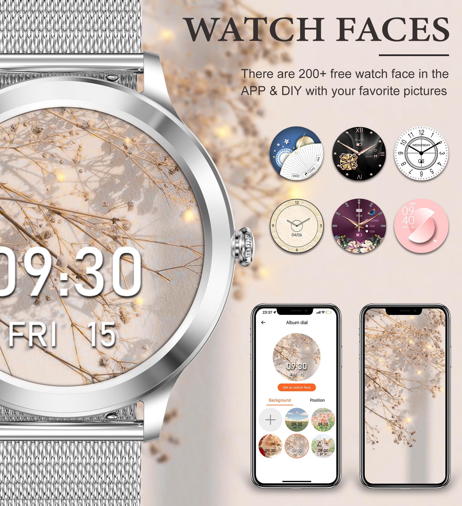 ? Iaret Smart Watch Women White Fitness Tracker Android iOS Phones Pedometer Smart-Watch-Android-iPhone-1-  main image 3