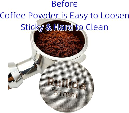 Miniatura 3 de Paquete de 2 pantallas de disco espresso de 2.008 in, reutilizable, 0.067 in de grosor, 150 m, acero inoxidable 316, filtro de café profesional,