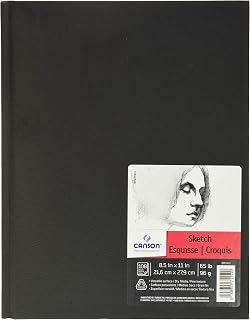Canson Artist Series Sketch Book Paper Pad, for Pencil and Charcoal, Acid Free, Hardbound, 65 Pound, 8.5 x 11 Inch, 108 Sheets