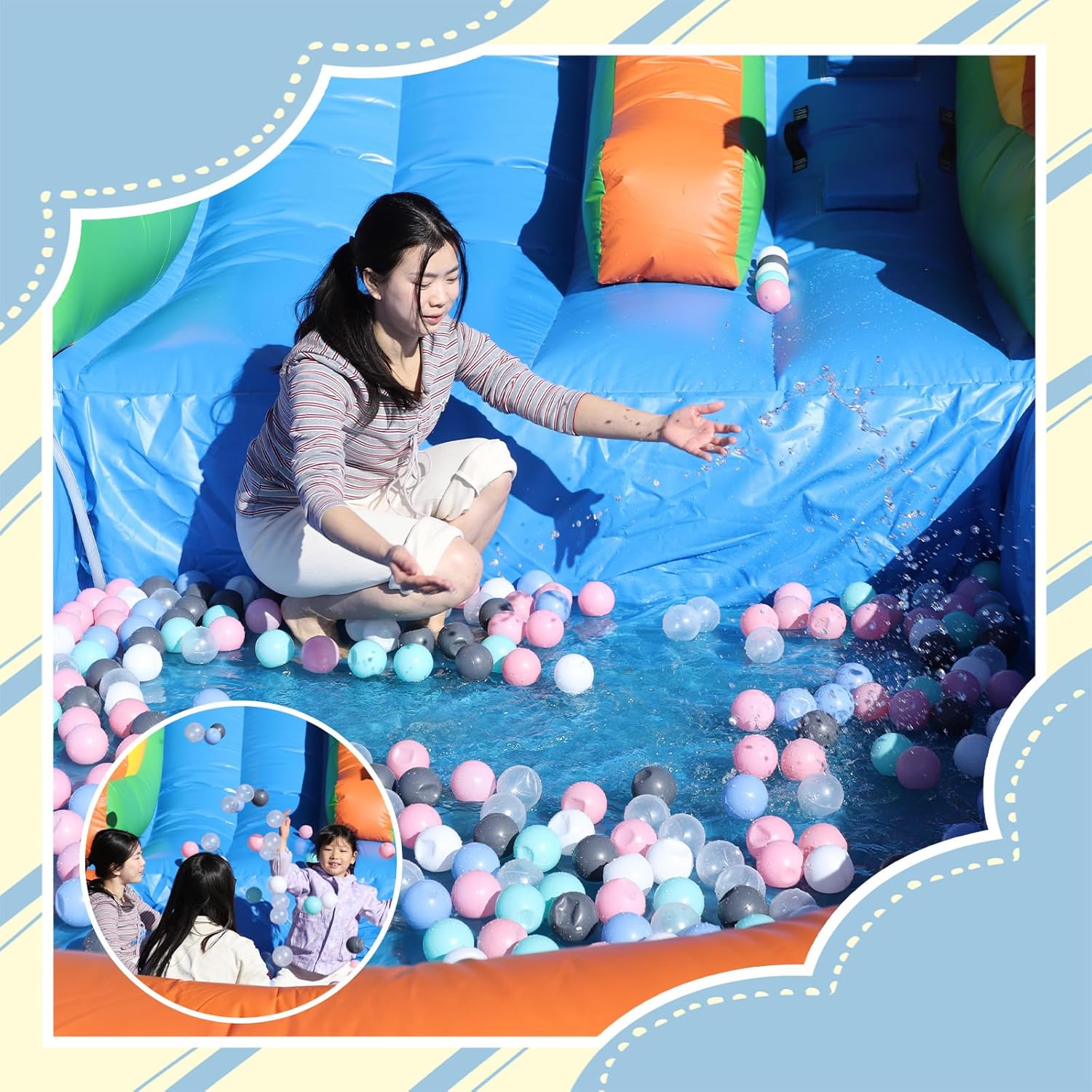 21FT Inflatable Water Slide for Adults / 100% PVC Commercial Bounce House Water Slide with Blower, Big Splash Pool, for Backyard, Park or Commercial Use,21x9x12 FT