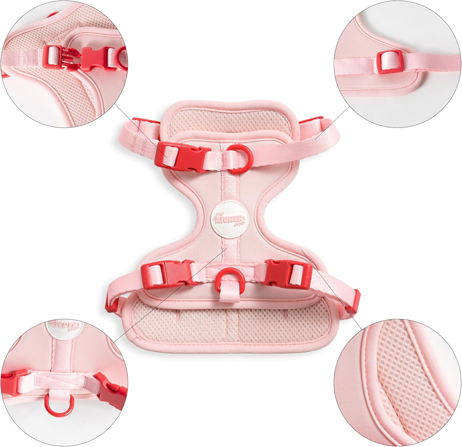 HNS1001G Arlo Small Adjustable Soft Padded No Pull Pet Harness with 3 Buckles and 3 Leash Clips, Paloma