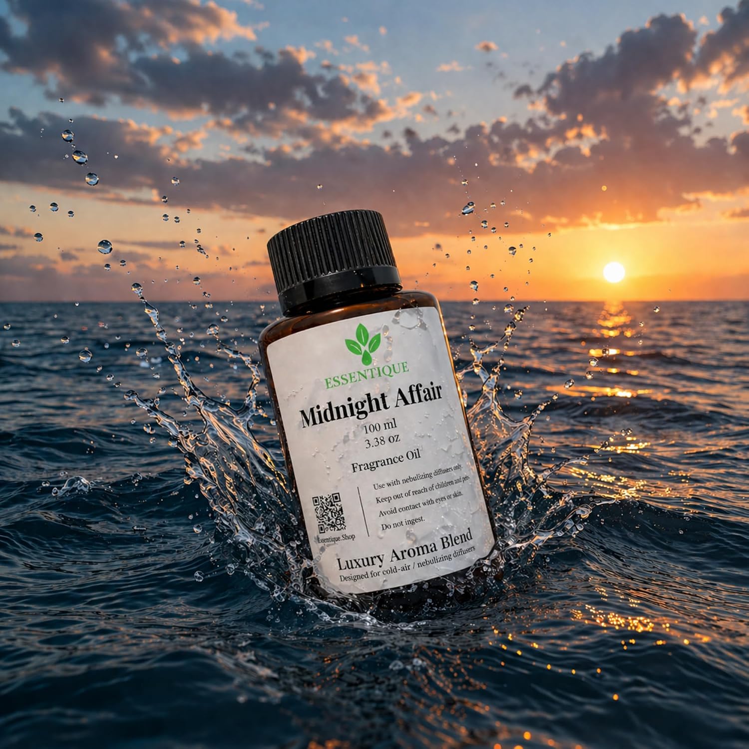 Midnight Affair Diffuser Oil Blend: Fruity Floral Fragrance with Strawberry, Raspberry, Bergamot, Peony, Jasmine & Musk for Cold Air Diffusers & Waterless Nebulizers (100 mL)