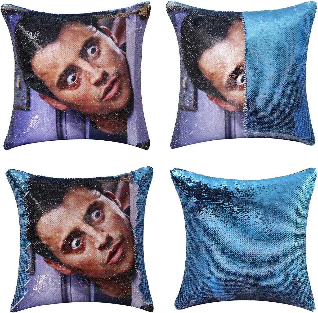 Jasen Friends Joey Tribbiani Sequin Pillow Cover Magic Two Color Changing Pillowcase Mermaid Pillow Custom Pillow Cover Gift for Her Him