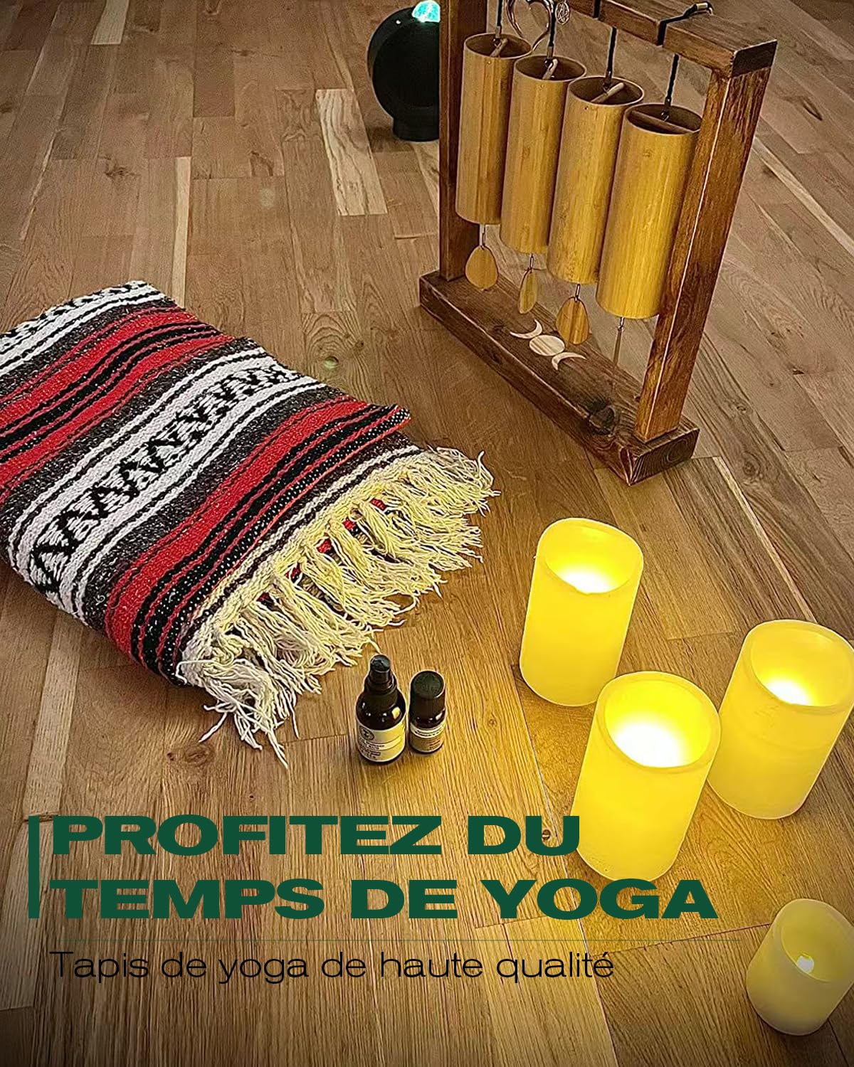 Couverture tricotée mexicaine à main pour canapé, jeté pour méditation, yogamatte, Boho pour camping en plein air, pique-nique, couverture de festival (Bleu)