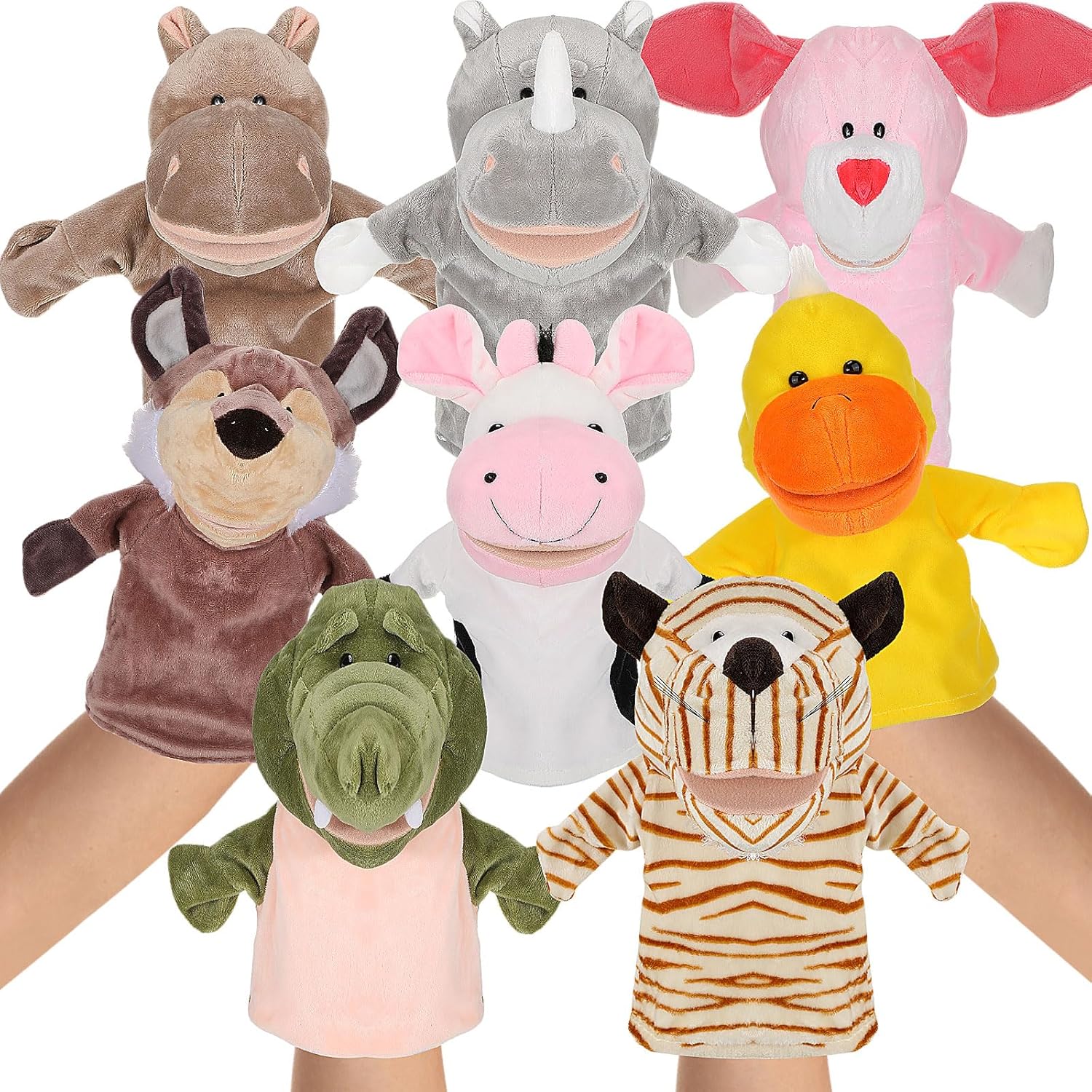 Syhood 8 Pcs Hand Puppets for Kids Animal Hand Puppets with