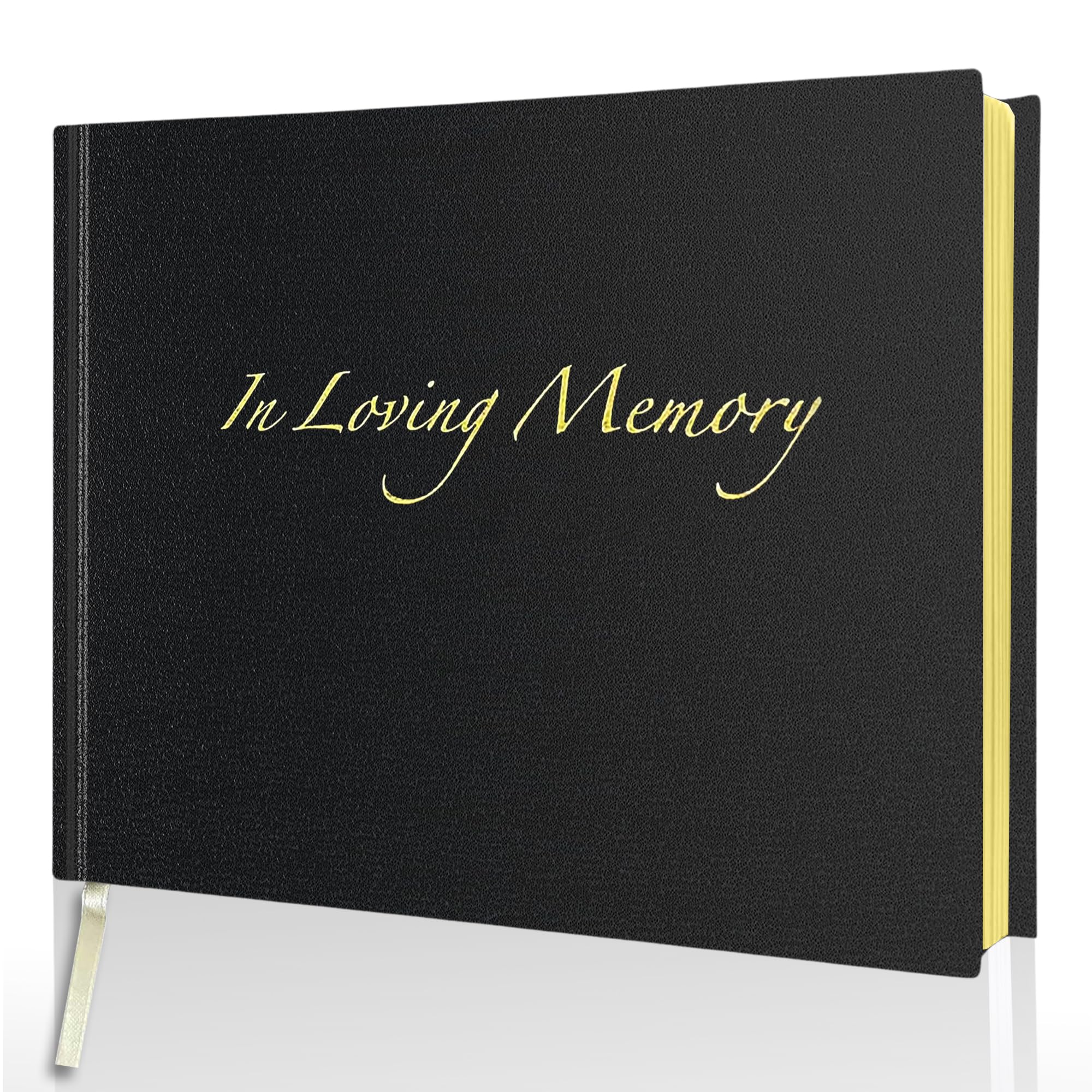 Esposti In Loving Memory Funeral Guest Book - 192 Pages with Gold Gilt Pages & Storage Box - Hardcover Memorial Book with 2304 Message Lines &