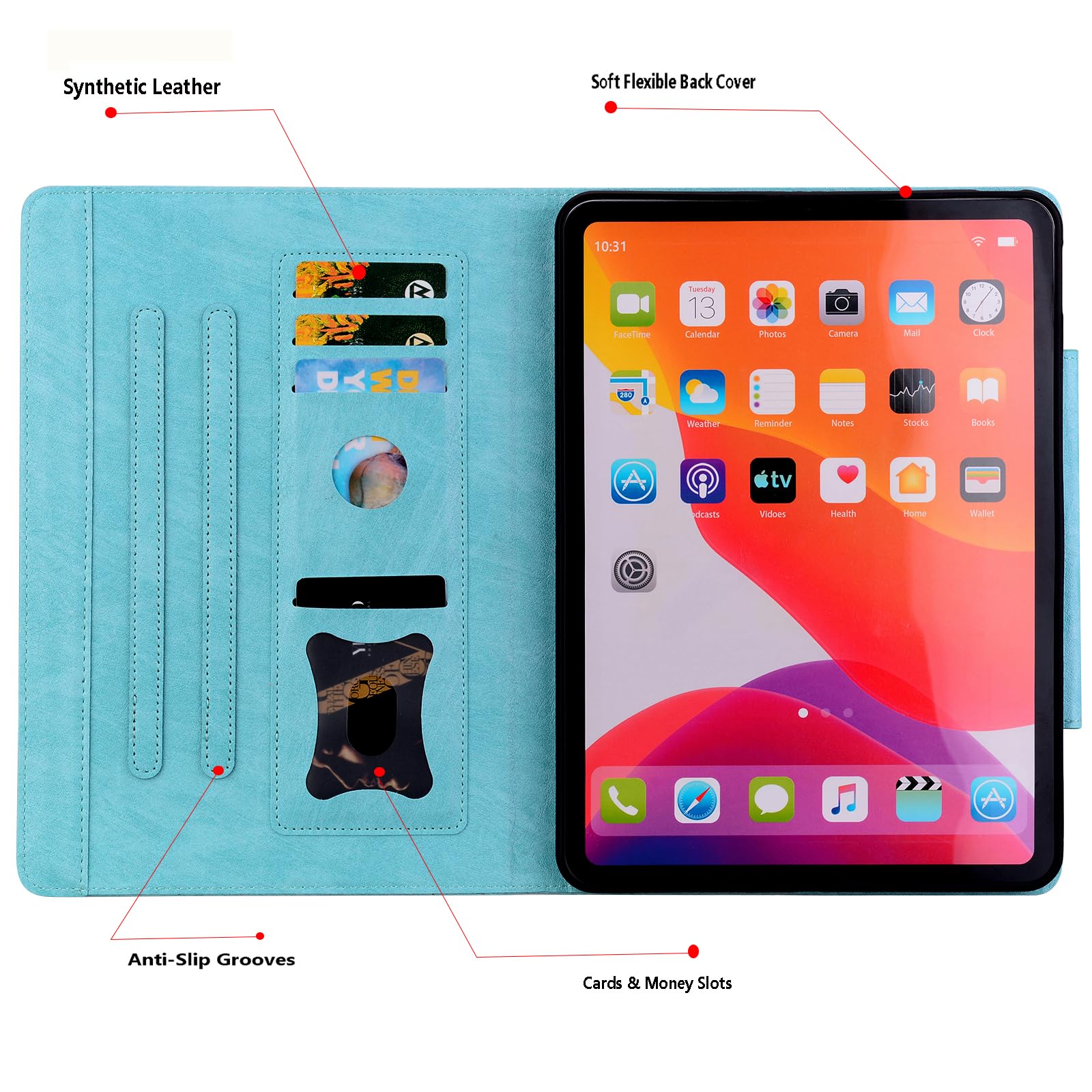 XITODA Custodia Cover per Honor Pad X8a 11 pollici 2024 - Protezione in Pelle PU mit Stand Funzione Cover per Tablet Honor Pad X8A,oro rosa