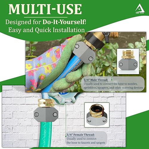 Miniatura 4 de Kit de reparación de manguera de jardín, se adapta a mangueras de 34 y 58 pulgadas, reemplazo de extremo de manguera macho y hembra sólido, kit de