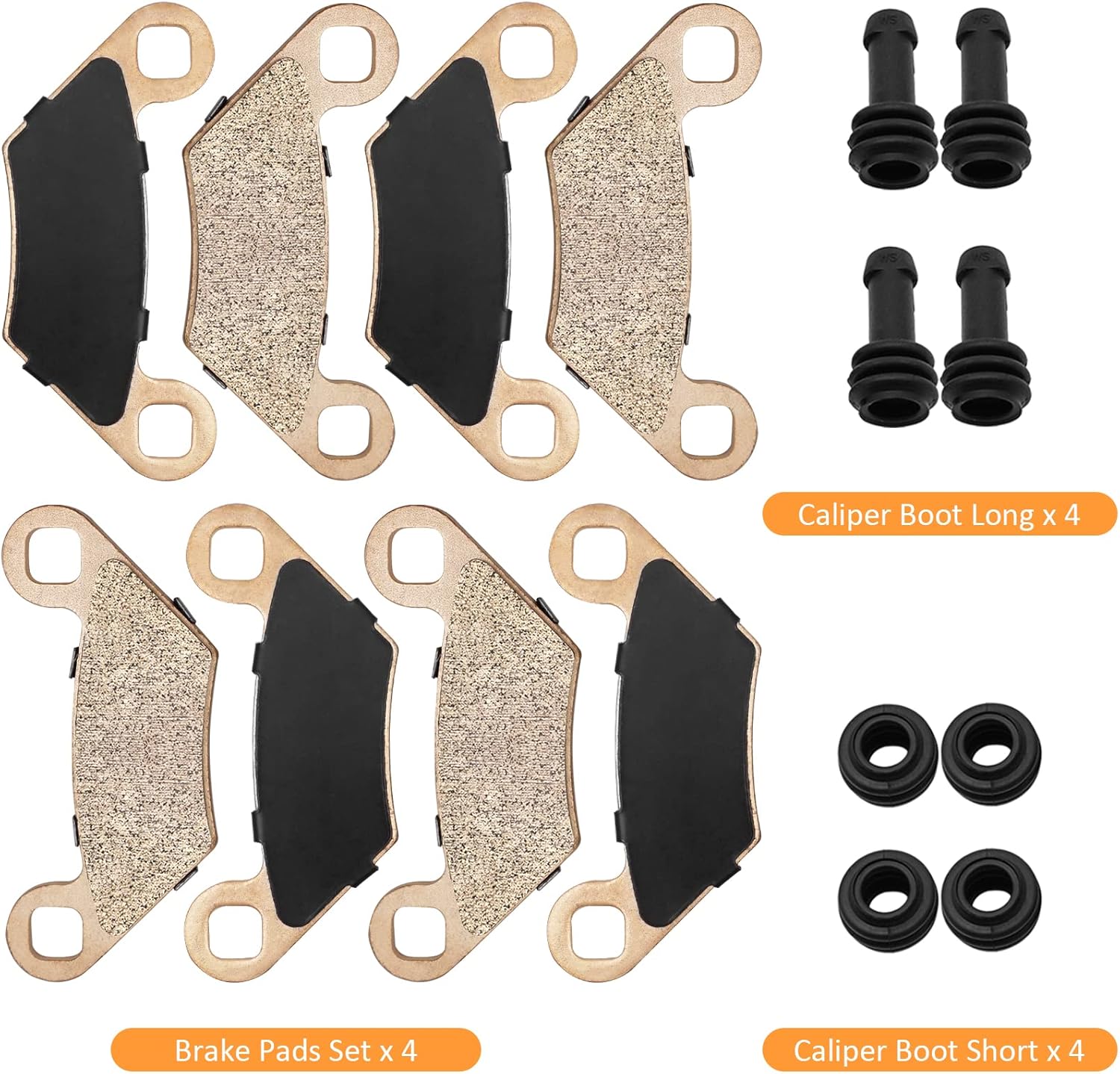 Front Rear Brake Pads Sintered & Boots for Polaris Sportsman 1000 Scrambler 1000 Sportsman X2/Touring/High Lifter 850/800/700/550/500 ATP 500/330