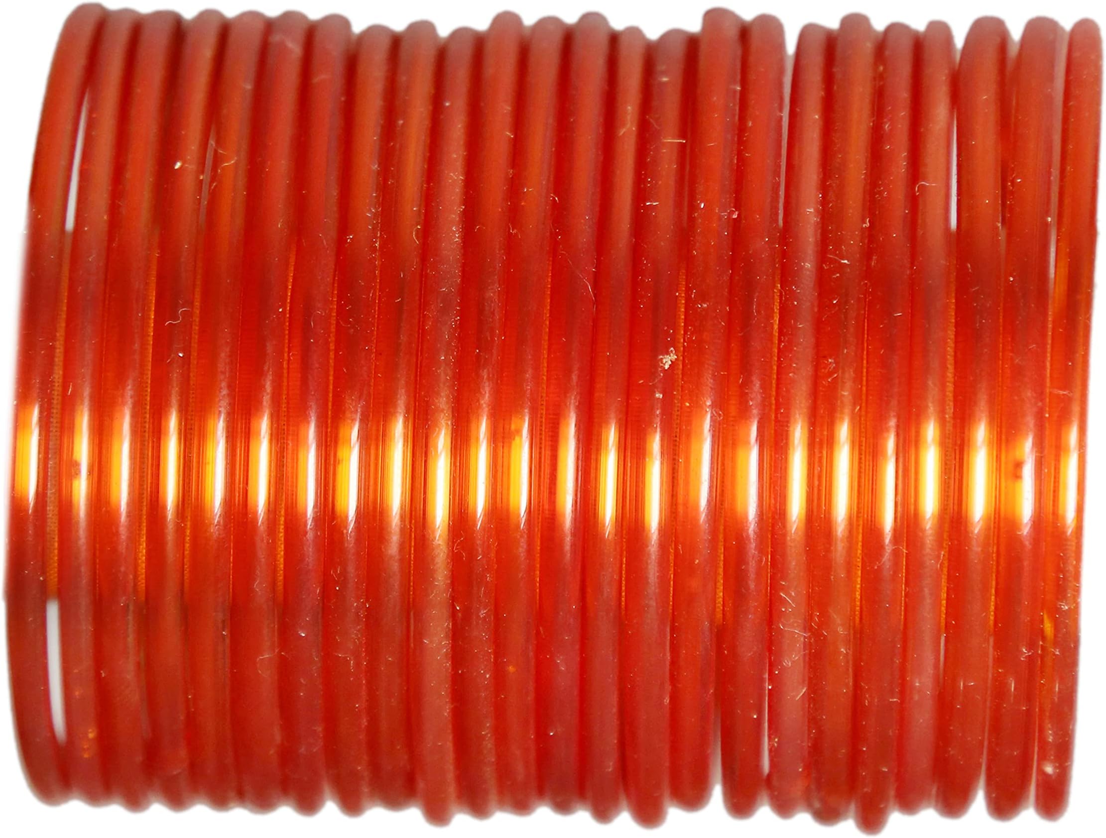 Anshi Creations Traditional Plain Glass Bangles in Red Colour for Girls and Women, Kaanch ki Chooriyaan (24 Bangles) (Red, 2.6)