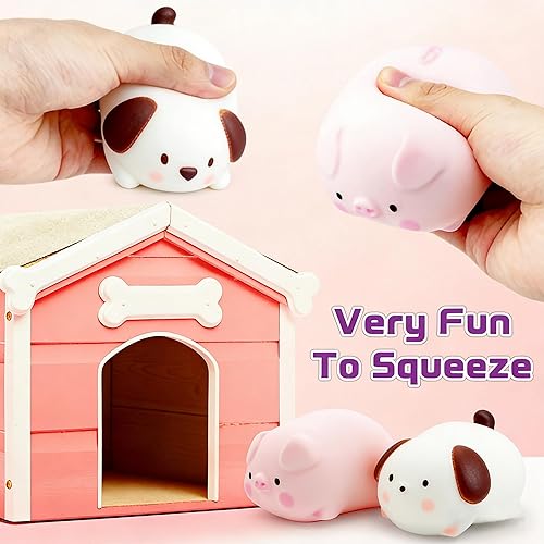 Miniatura 5 de ZTATU Pelotas para el estrés Squishy Dogge & Piggy para niños, juguetes sensoriales antiestrés (paquete de 2), juguetes sensoriales para el estrés