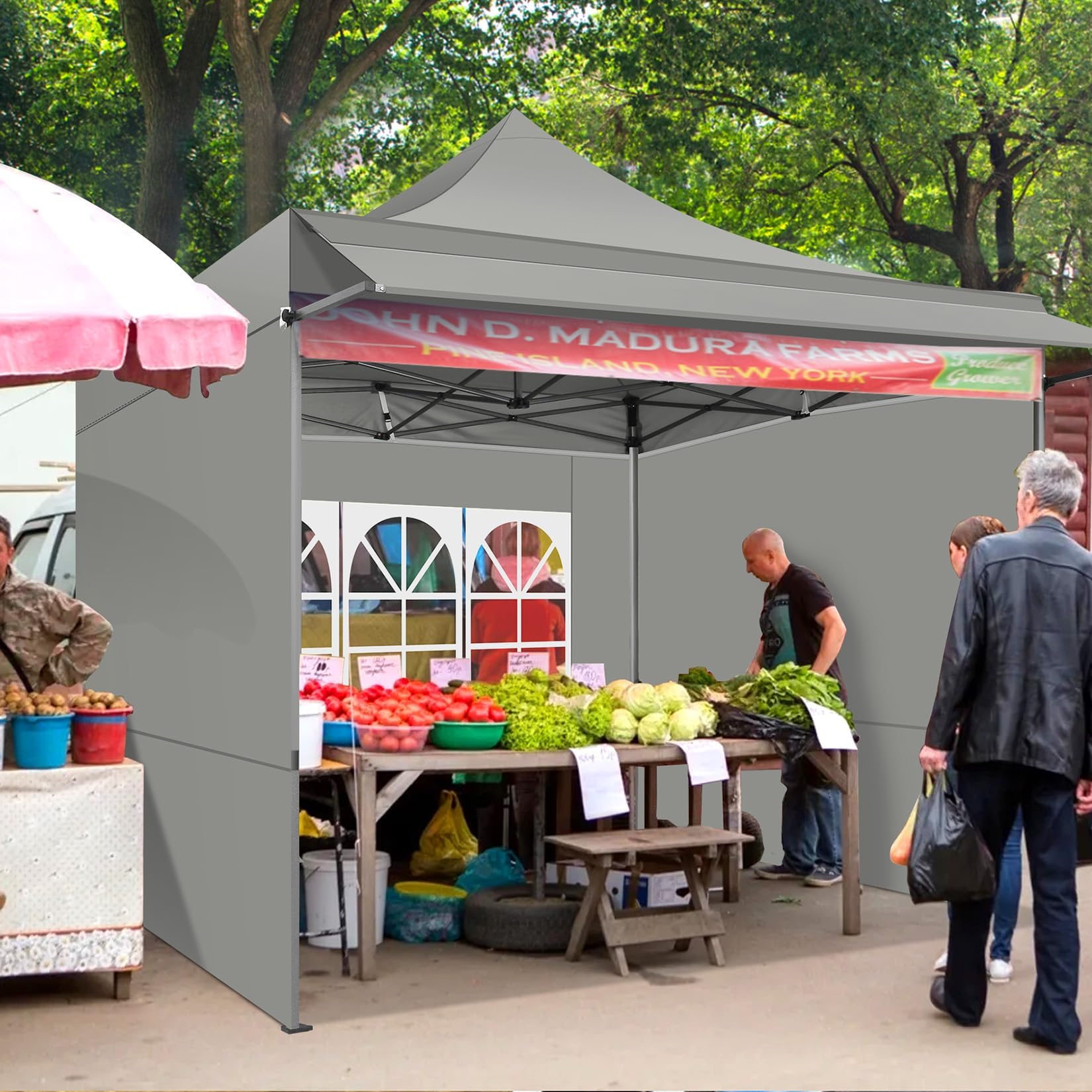 COBIZI Pavillon 3x3 Wasserdicht Stabil Winterfest mit Markisen und Seitenwänden,UV Schutz 50+ Popup Faltpavillon Partyzelt Pavillon Faltbar für Garten Camping Strand Hochzeit(3 mal 3m Grau)