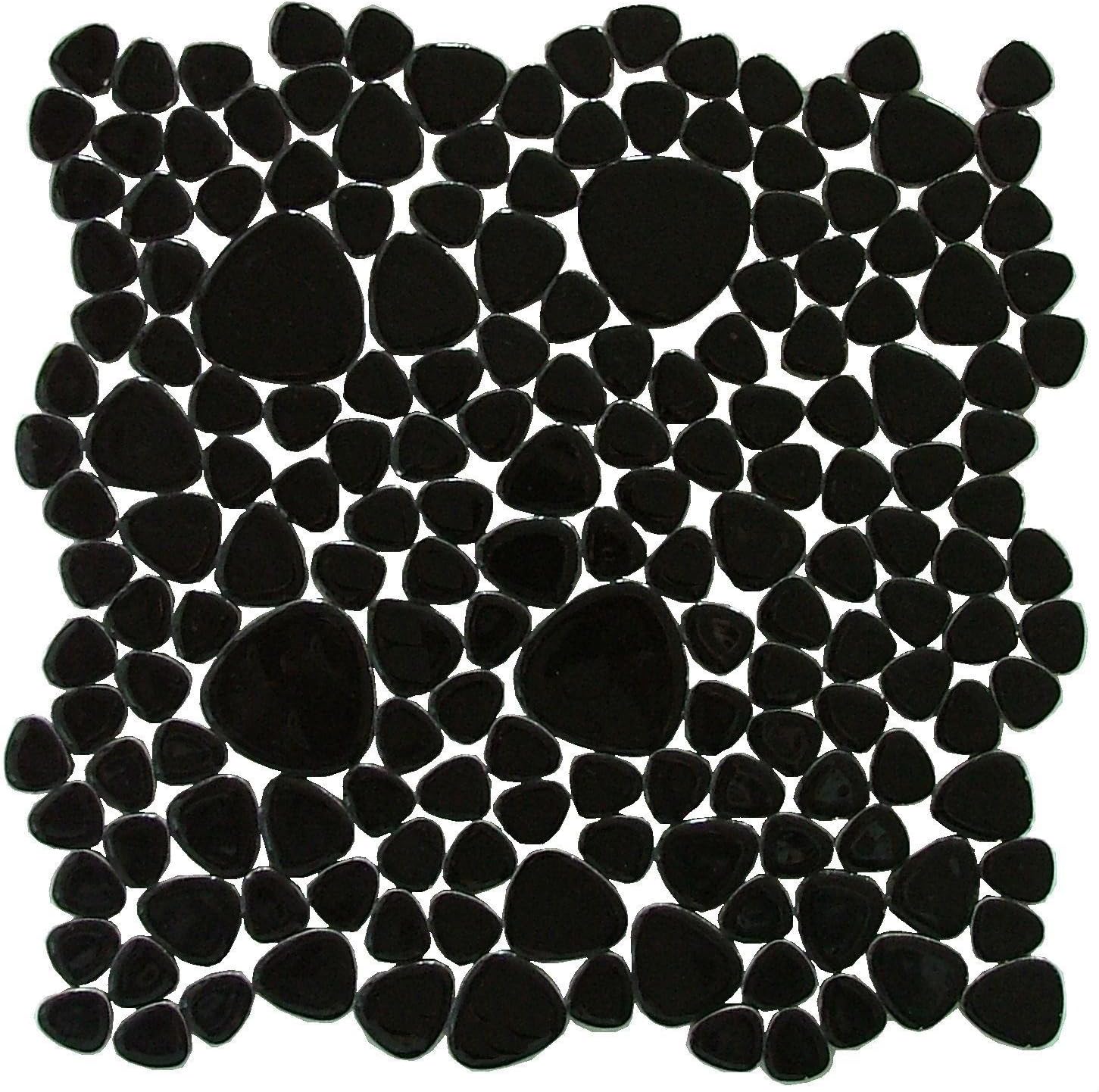 Porcelain Jet Black Pebble Tile 12x12