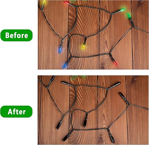 Miniatura 4 de Codree 150 tapas sin brillo para luces de cadena  Ocultar luces adicionales  Cubiertas negras opacas de Navidad para cadena de luces LED de vidrio