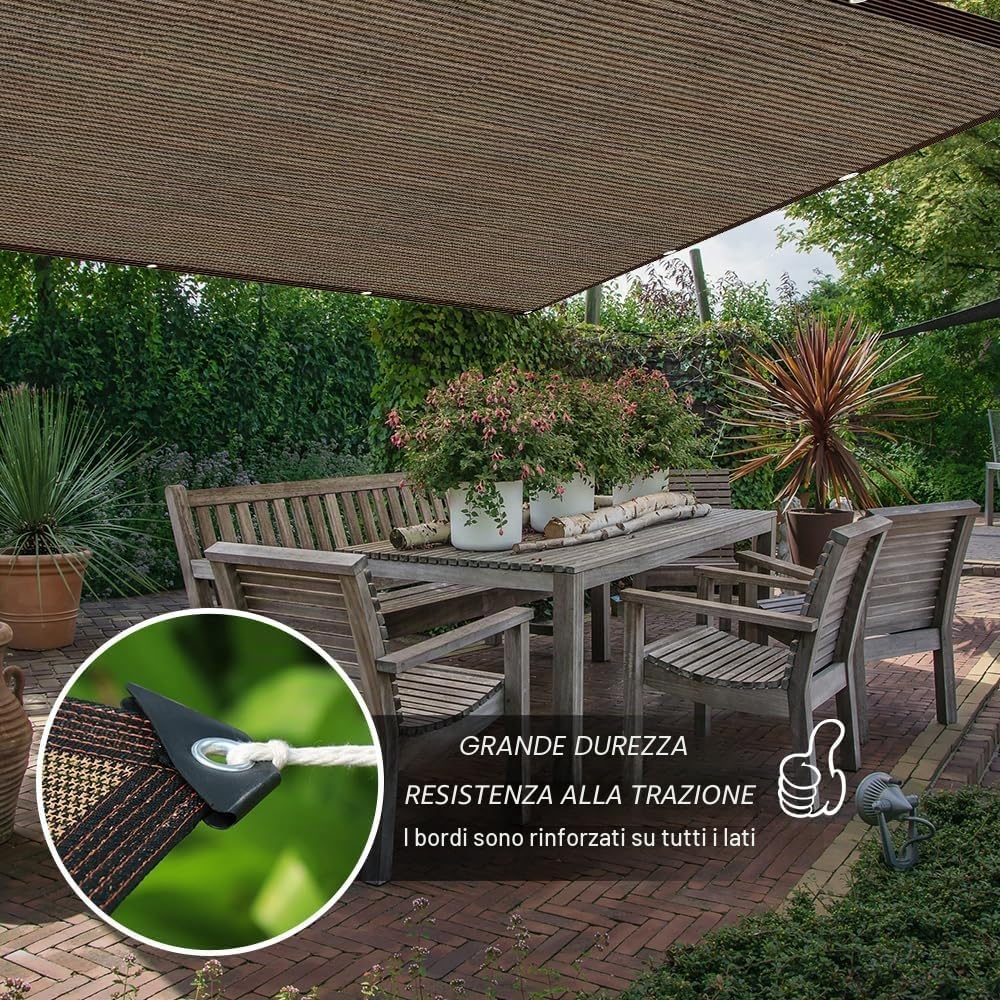 Rete ombreggiante con occhielli, 3 x 4 m, resistente ai raggi UV, rete ombreggiante per serra con corda da 5 m, protezione dagli sguardi indiscreti, per giardino, tenda da sole, terrazza