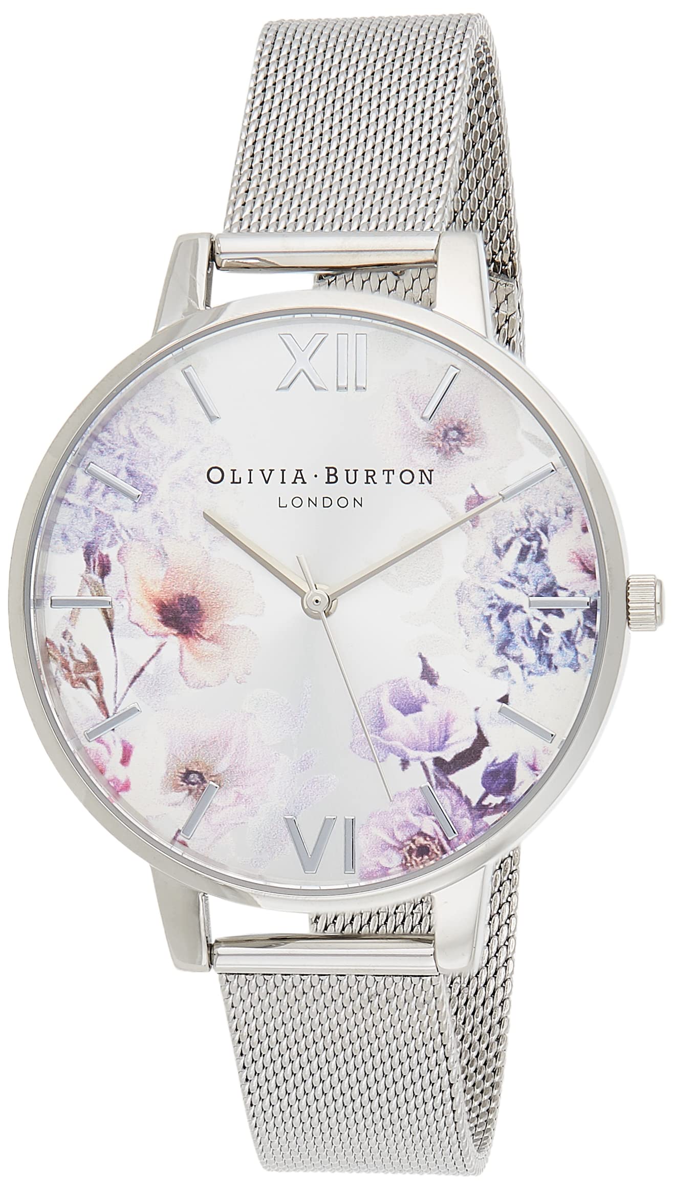 Olivia Burton Sunlight Florals Qtz Basic Silver & 3D Print Round Dial Womens Watch|Stainless Steel Material|Silver Color Band - OBGSET145 (B09X1CF7H2) Amazon Price History, Amazon Price Tracker