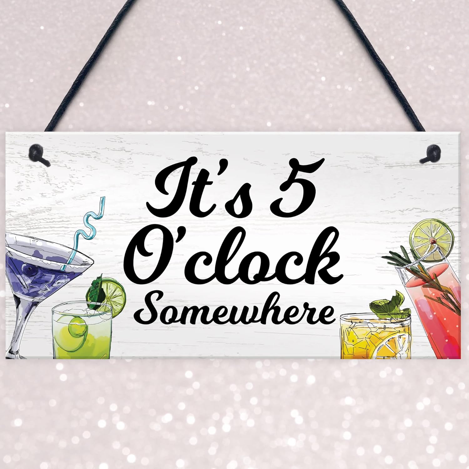 Funny Bar Signs 5 O Clock Somewhere Home Bar Sign Garden Pub Sign Alcohol Gift