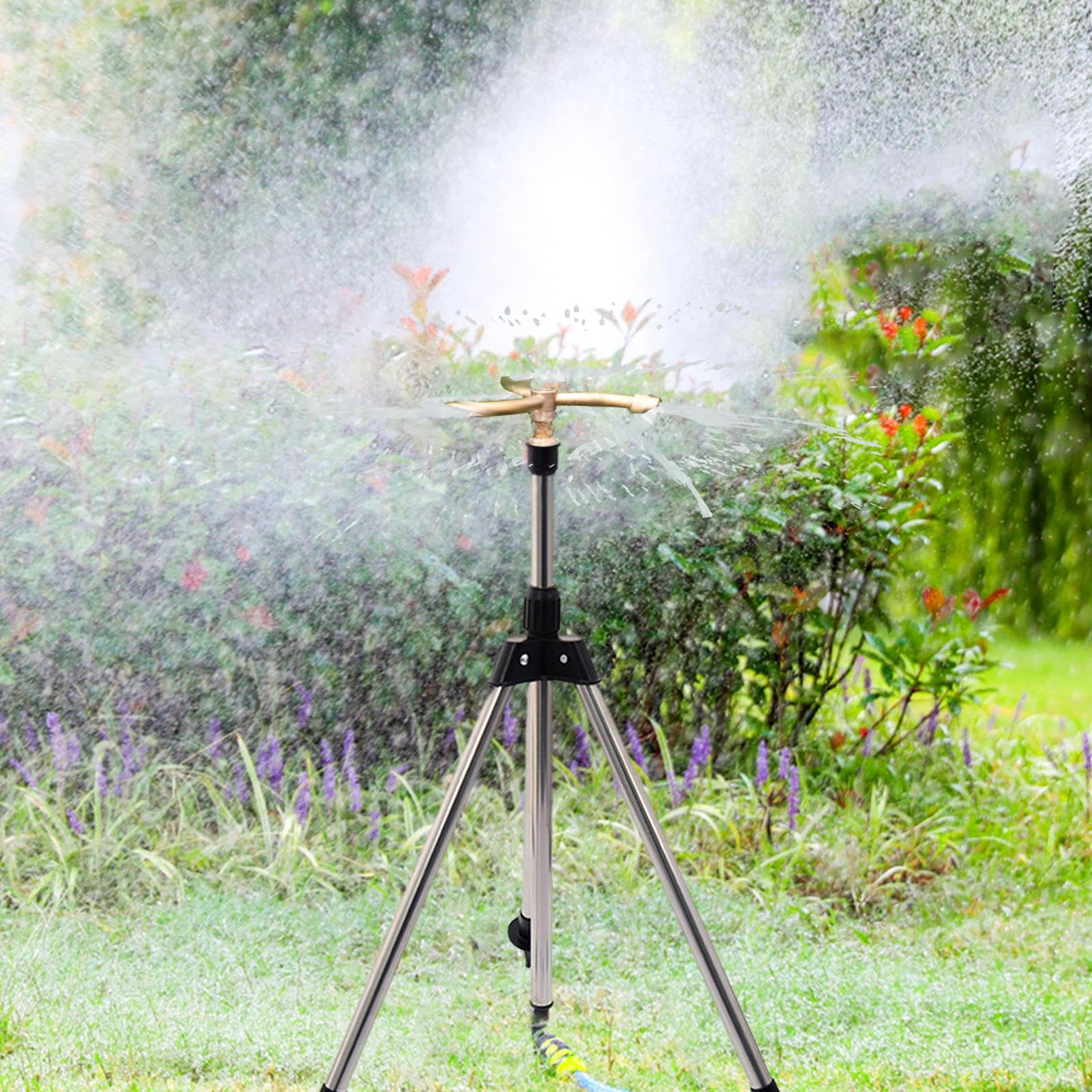Gartensprinkler Mit 12 Schmetterlingsköpfen – 360° Drehbar, Aus Metall, Für Große Rasen- & Gartenflächen