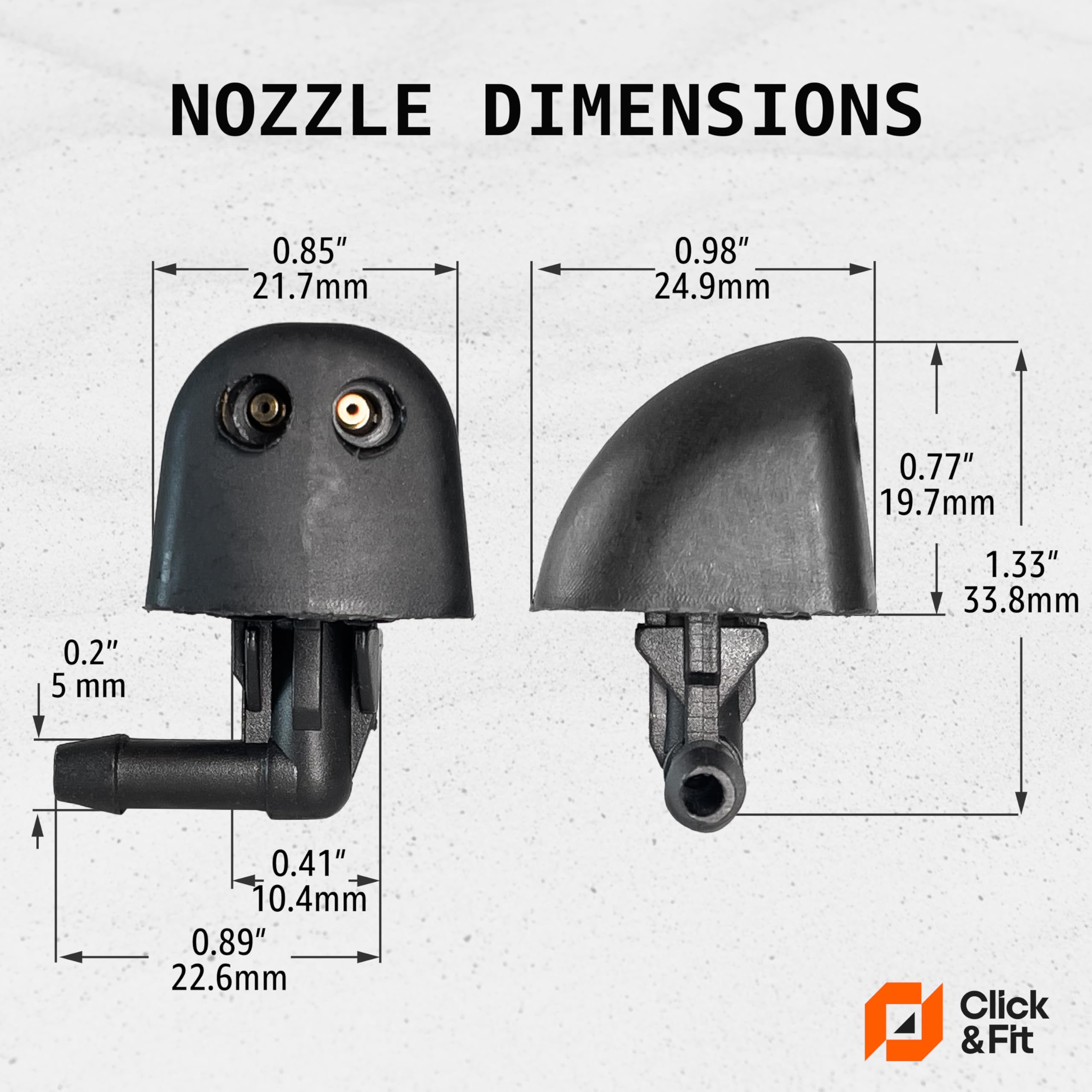 2-Pack Windscreen Washer Nozzle Jets – Fits Renault & Vauxhall Vivaro, Universal Front Sprayers
