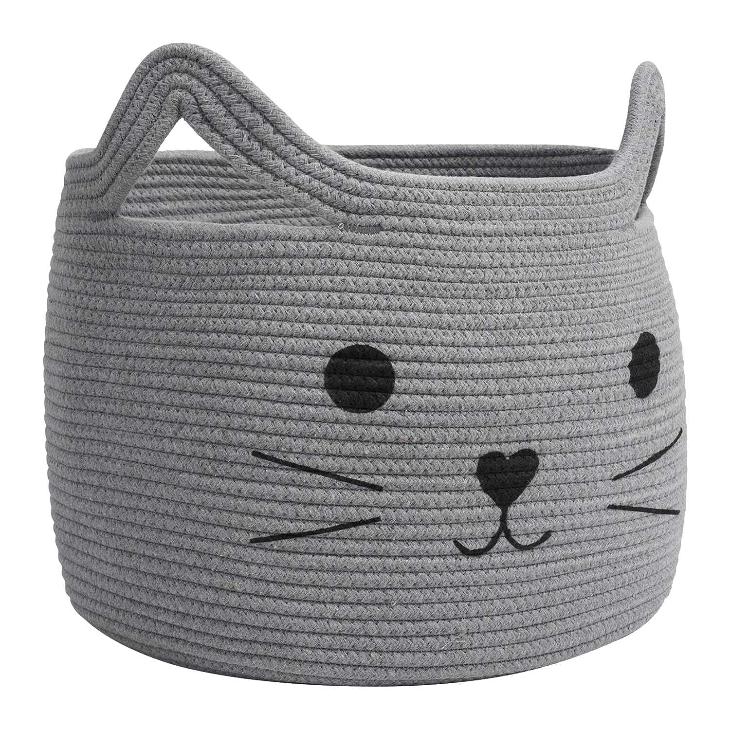 Panier à linge en corde de coton tressé gris pour organiser les vêtements