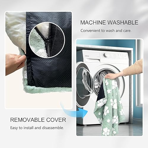 Miniatura 6 de Camas para perros grandes, bonita cama gruesa para perrera, cama mullida para mascotas con funda extraíble lavable y parte inferior antideslizante,