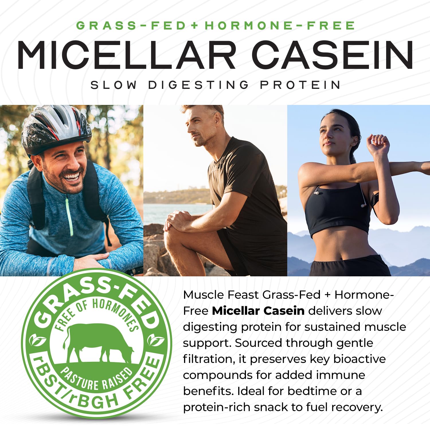 Muscle Feast Grass Fed Micellar Casein Protein Powder, Unflavored (4lb) — Amazon image 4