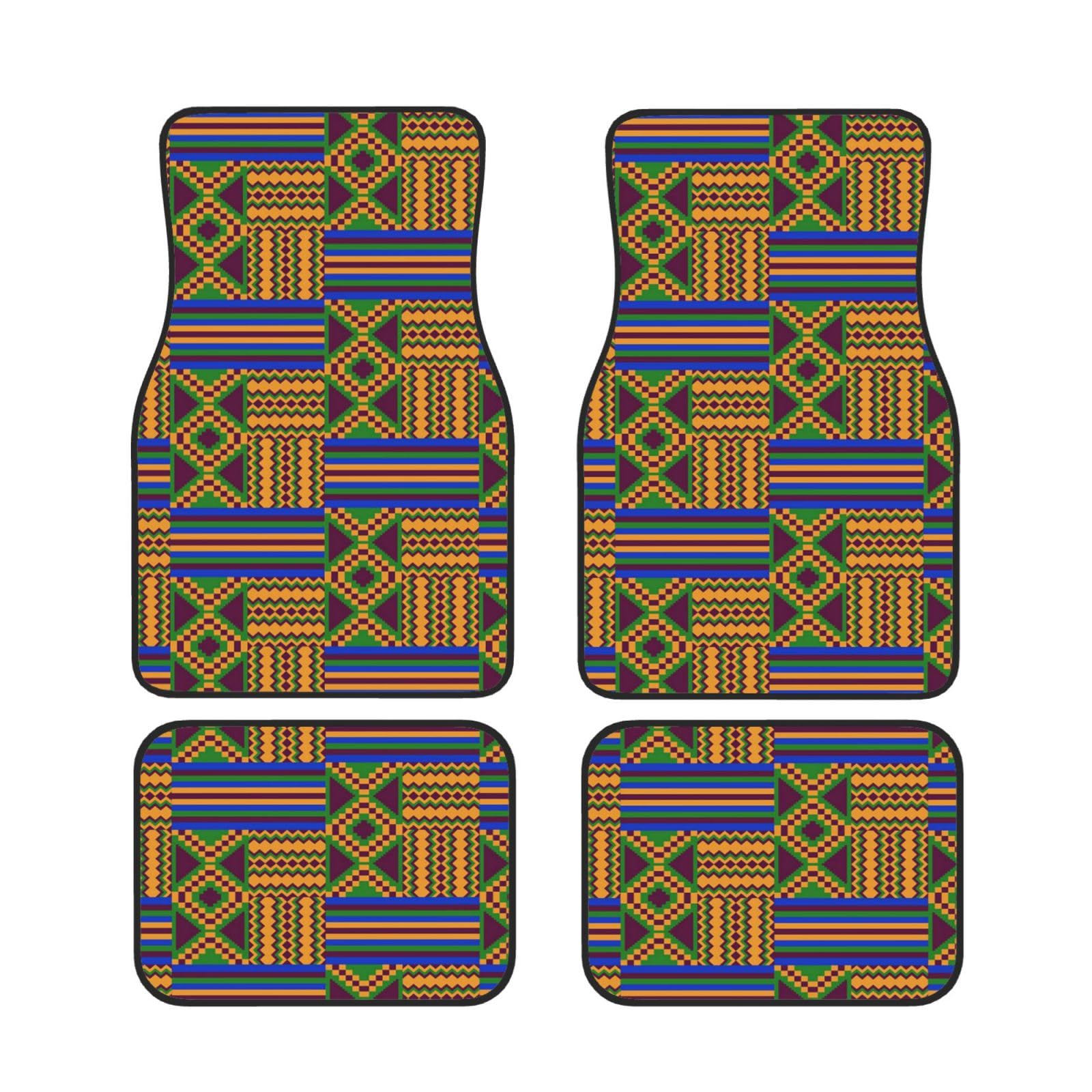 Universali Tappetini Auto, Tessuto Kente Africano Etnico Tappeti Auto Compatibili Tappetini In Gomma Antiscivolo Tappetino Auto Per Camion Auto Veicolo