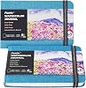 Funto Watercolor Journal, 3.5x5.5, 2 Pack, 24 Sheets Each, Blue Cloth Cover, 110lb230gsm, Suitable for Techniques and Mixed Media
