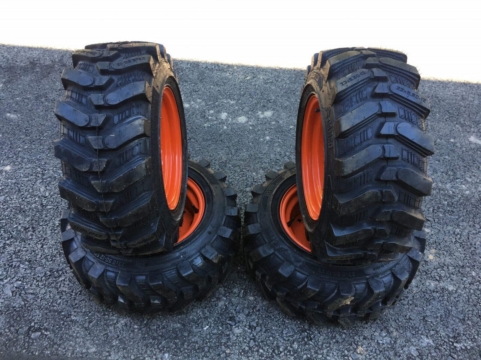 Set of 4-Heavy Duty 23X8.50-12 Camso SKS532 Skid Steer Tires on Wheels/Rims (5 lug) for Bobcat 440, 453, 463 & S70-23X8.50-12 (1/2 INCH LUGS)