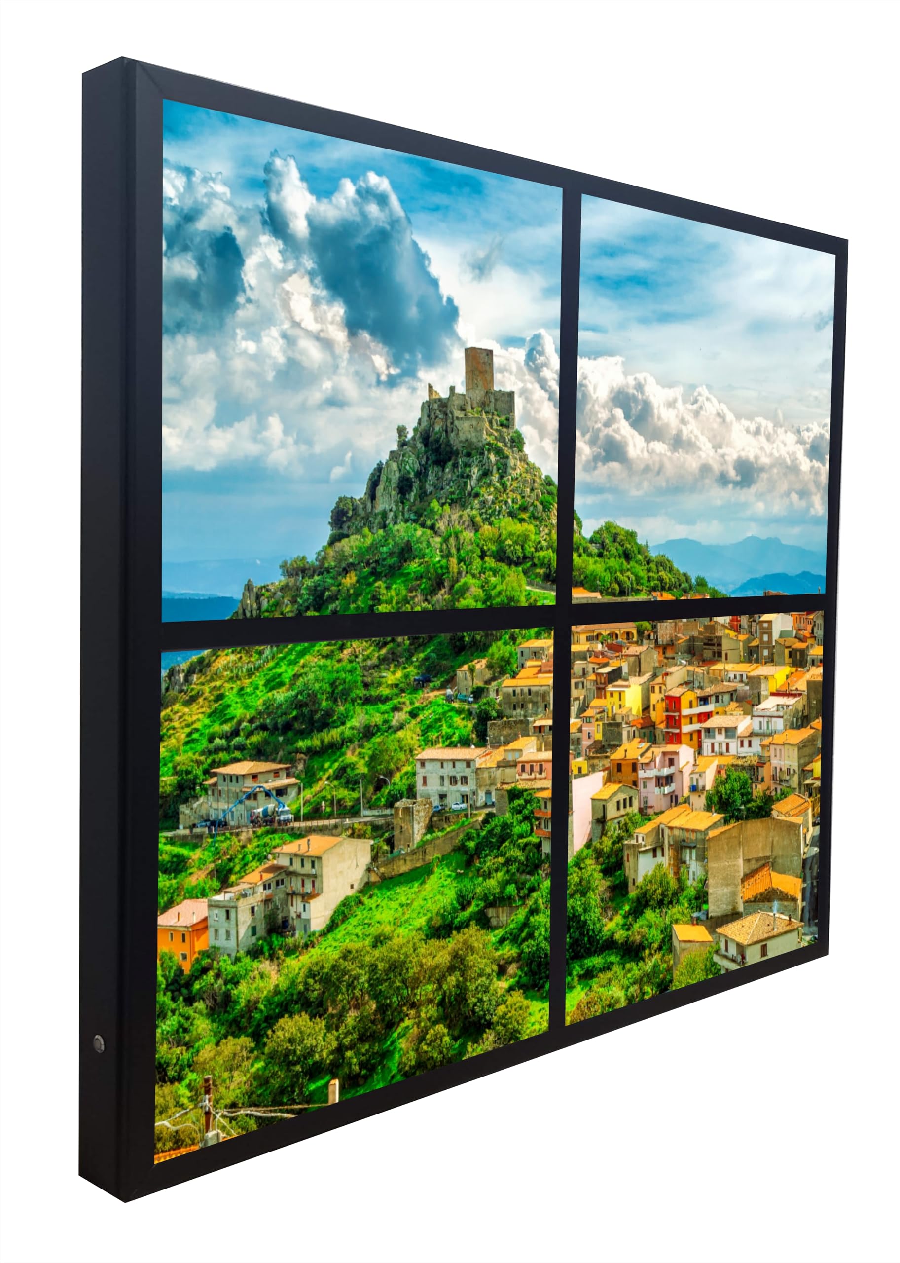 Fausses fenêtres LED panorama château décoration murale prestige