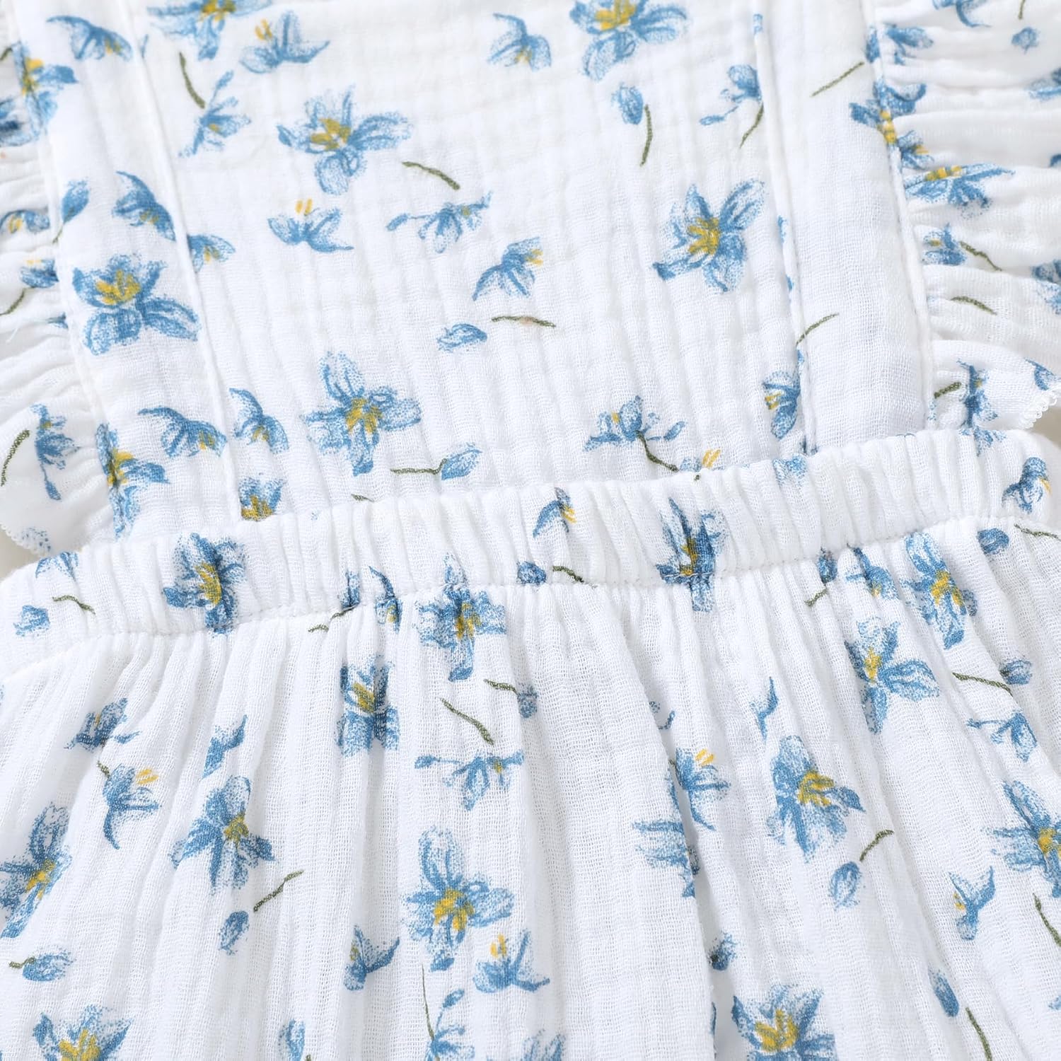 YOUNGER TREE Toddler Baby Girl Ruffled Sleeveless Romper Casual Summer Jumpsuit Cotton Linen Clothes - Image 5