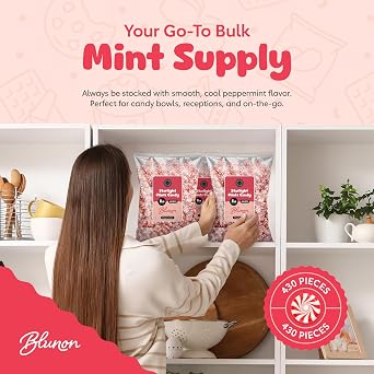 Peppermint Candy Starlight Mints - 5 Pounds Bulk Individually Wrapped - Classic Holiday Candies - 430 Pieces