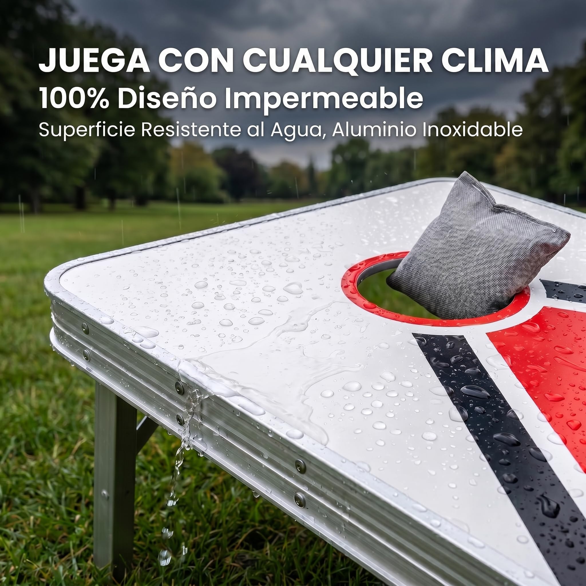 GOODS+GADGETS® Cornhole XXL Set - Juego de Sacos Jardín | 8 sacos de arena extragrandes - plegable y listo para jugar - interior y exterior para toda la familia