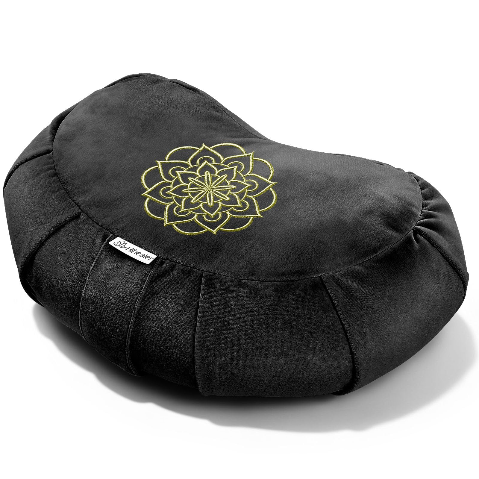 Coussin de méditation de qualité supérieure - Coussin de sol confortable pour adulte - Coussin de méditation traditionnel en forme de croissant de sarrasin